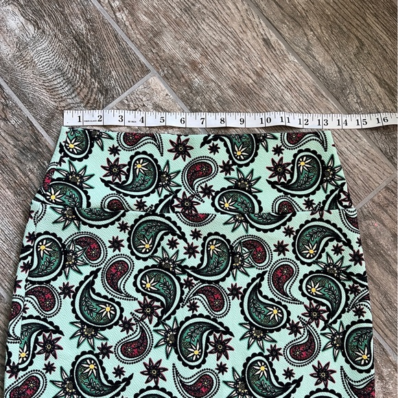 BUNDLE LulaRoe Cassie Stetchy Pencil Skirt, Size Small, Mint Paisley, Orange Geo - Picture 5 of 14